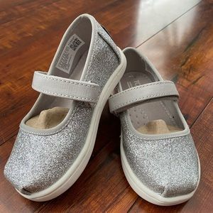 TOMS Mary Jane Silver Iridescent Glimmer